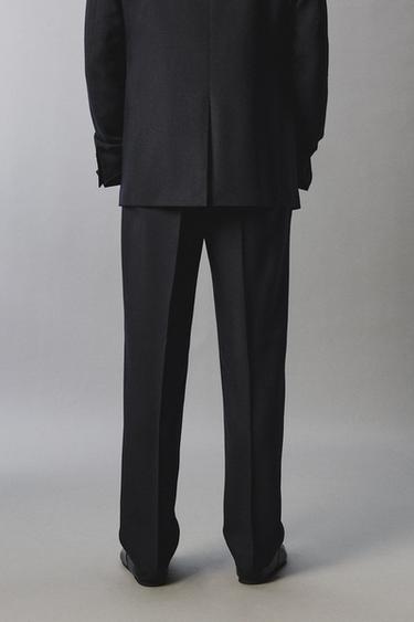 100% WOOL SUIT TROUSERS - Dark navy by Zara - Image 2