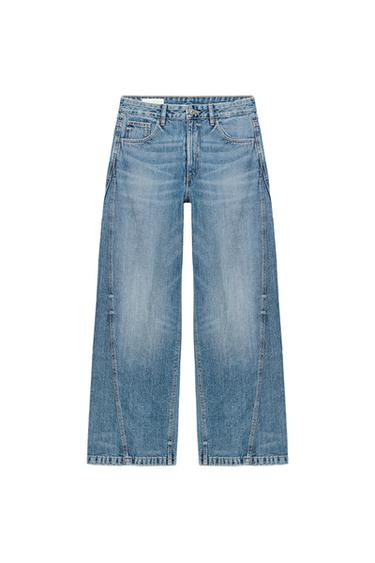 JEANS TRF BAGGY BARREL TIRO MEDIO - Azul de Zara