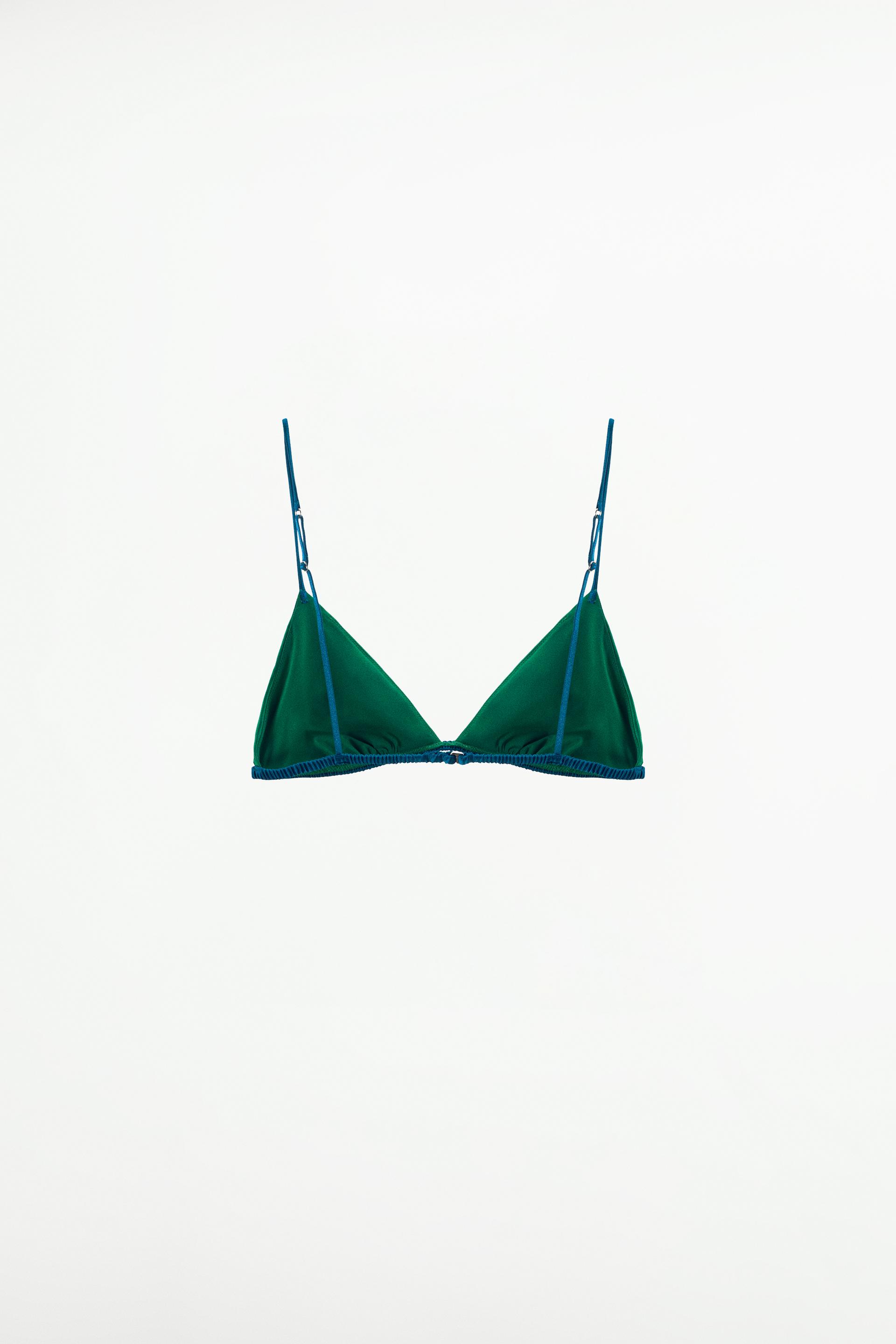 Women's Triangle Surplice Bralette Bikini Top - Shade & Shore™ Dark Green  Xl : Target