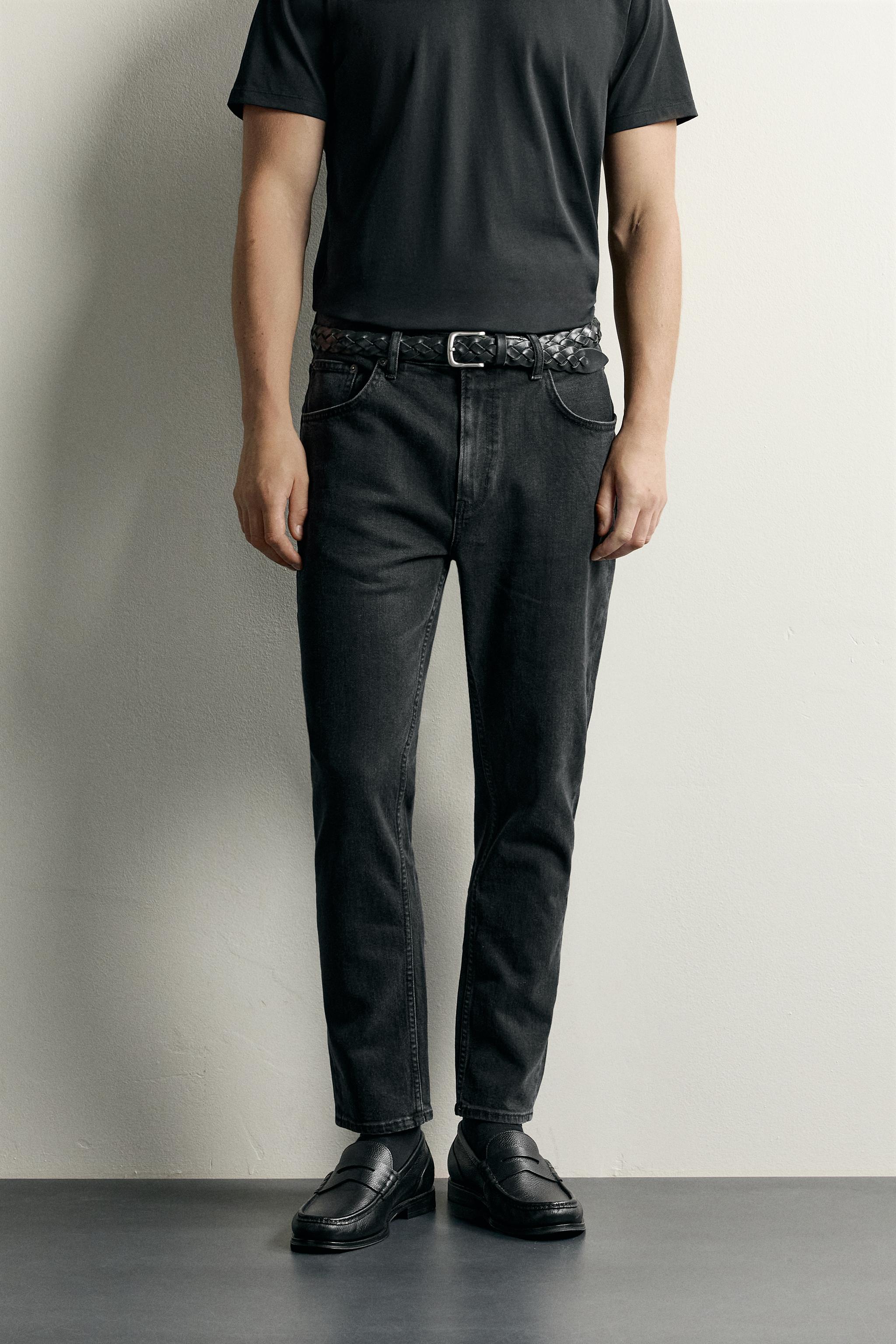 BASIC SLIM FIT JEANS — Charcoal