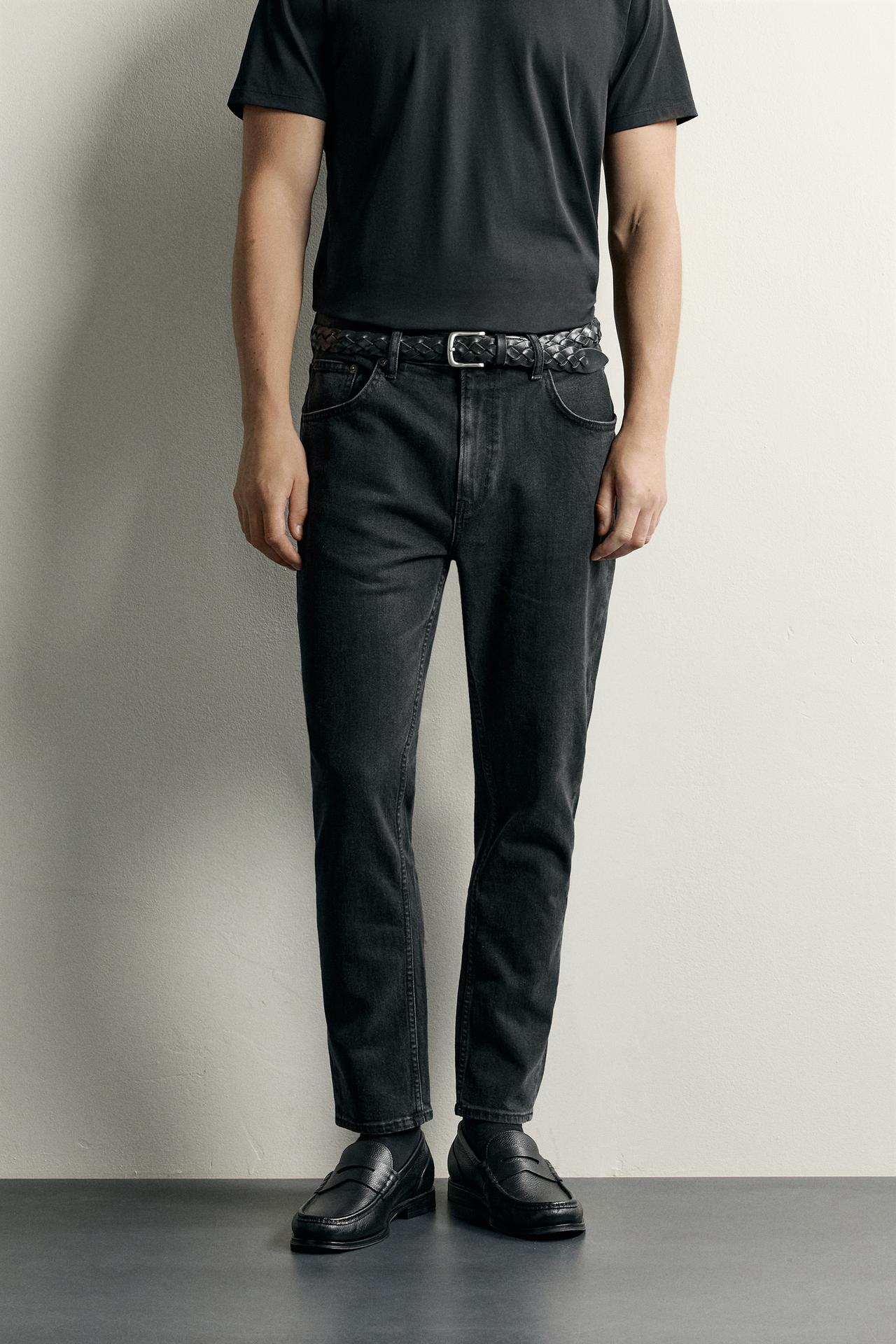 BASIC SLIM FIT JEANS — Charcoal