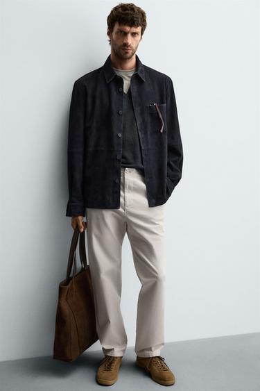 STRAIGHT-LEG TWILL TROUSERS - Stone by Zara - Image 4