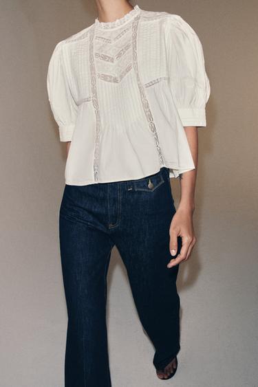 CHEMISE BRODERIES ZW COLLECTION - Écru de Zara