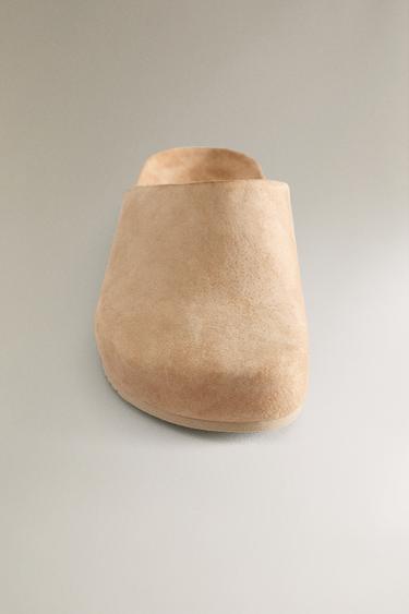 SABOTS CUIR MINIMALISTES - Gris taupe de Zara - Image 4