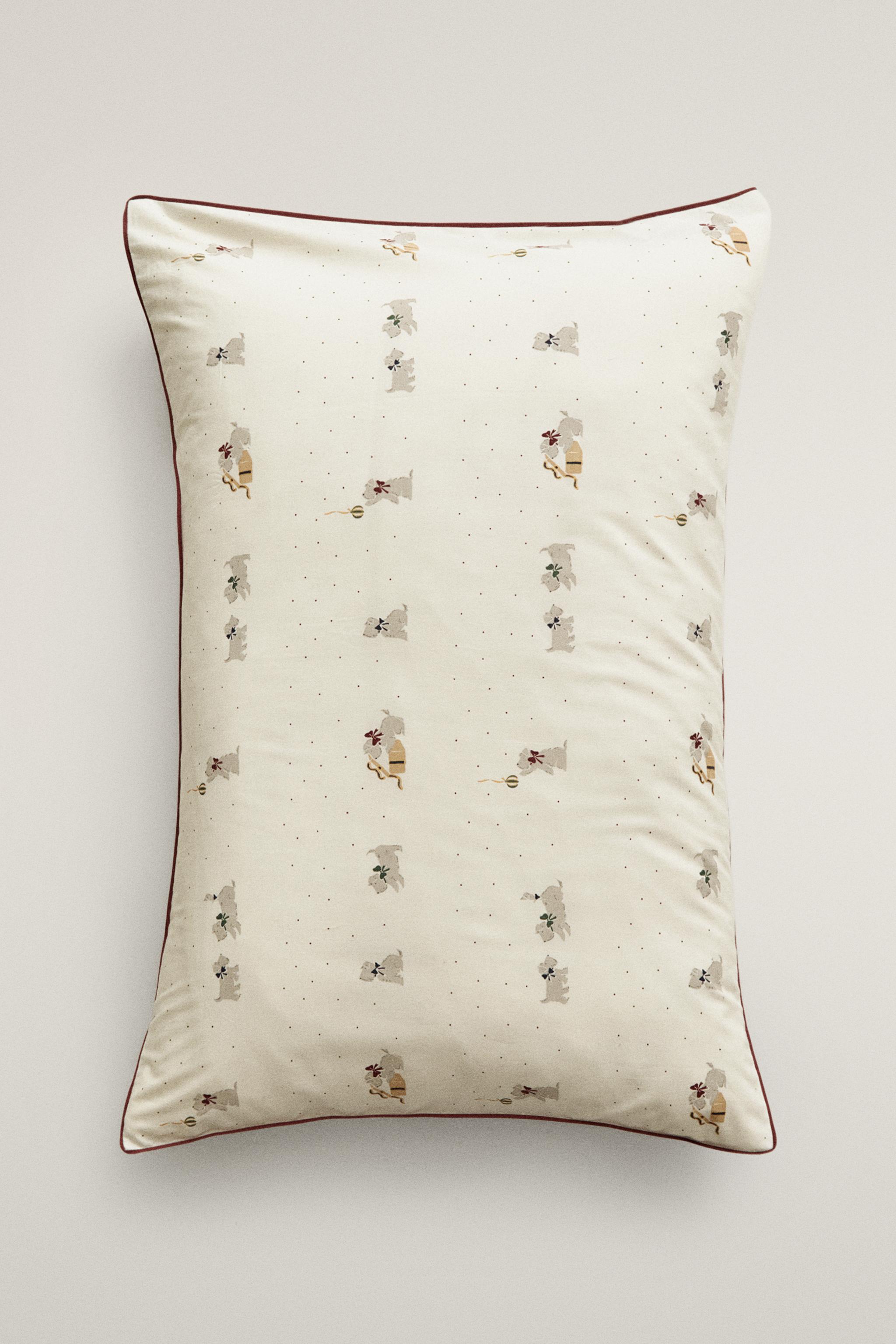 KIDS PUPPY CHRISTMAS COTTON PILLOWCASE (200 THREAD COUNT)
