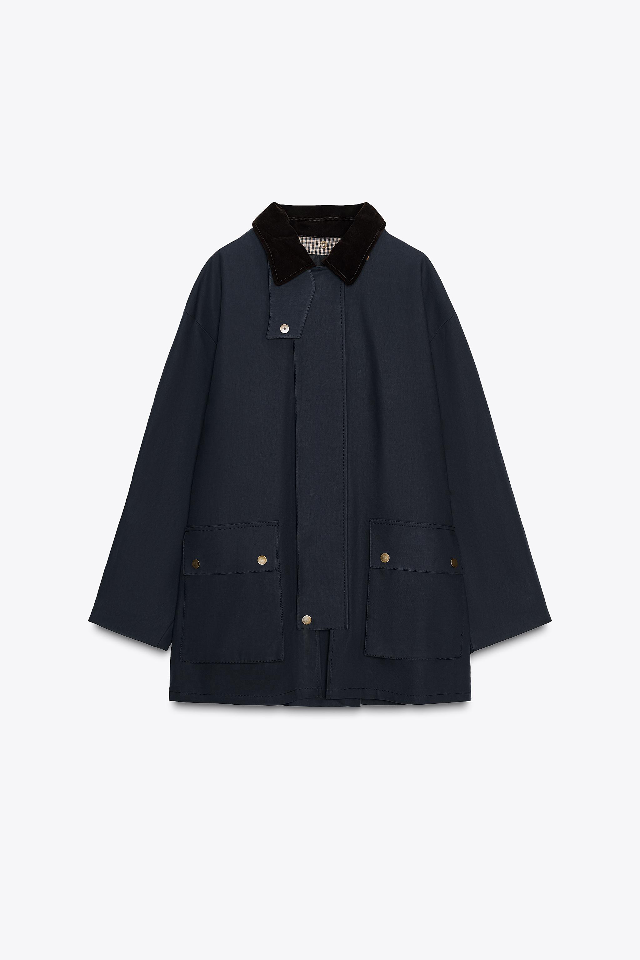 ZARA COLLECTION コントラストラペルフード付きトレンチコート ZARA】ZARA コントラストラペルフード付きトレンチコート (ZARA