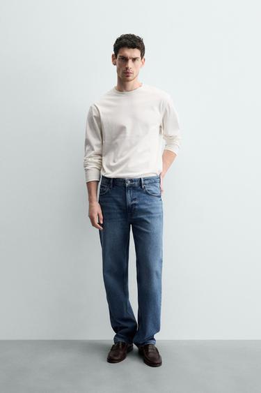 Zaras RAKA JEANS AV BOMULL OCH LYOCELL - Blå