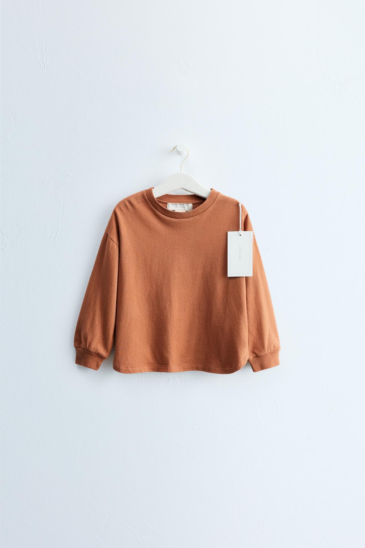 ZARA TIMELESS - PLAIN CUFF T-SHIRT — Russet