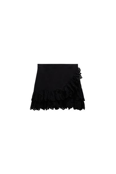 MINI SKIRT WITH CUTWORK EMBROIDERY