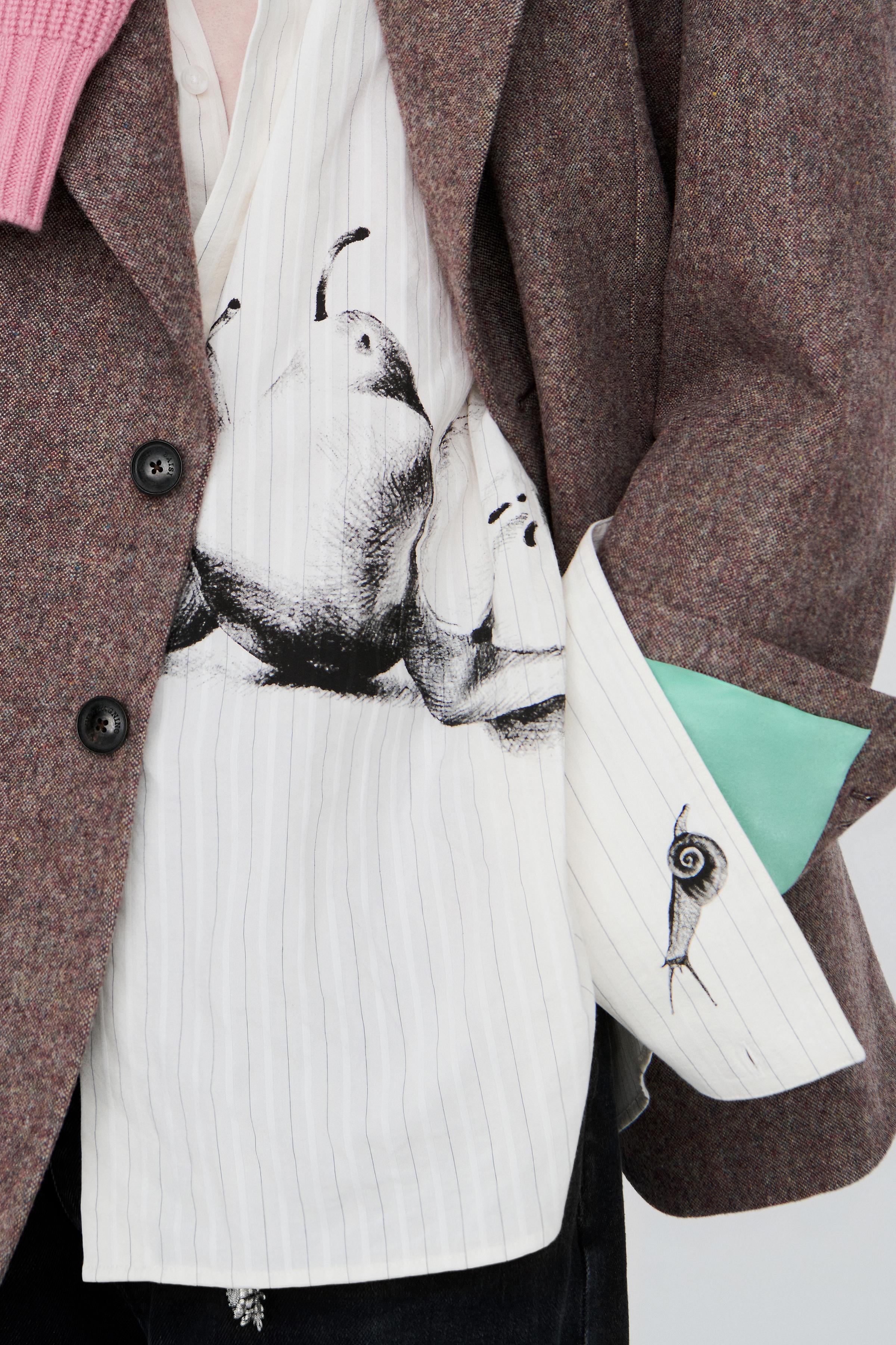 STRIPED PRINT OVERSIZED SHIRT