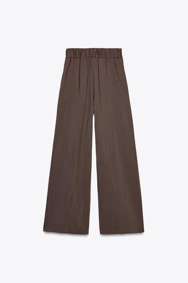 DARTED WIDE-LEG TROUSERS - Brown by Zara - Image 5