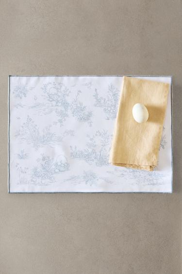 BESCHICHTETES TOILE-TISCHSET - Blau von Zara