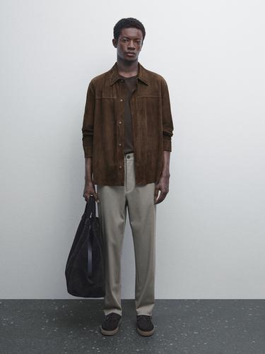 Pantalón semijogger con algodón - Negro oro de Zara - Imagen 0