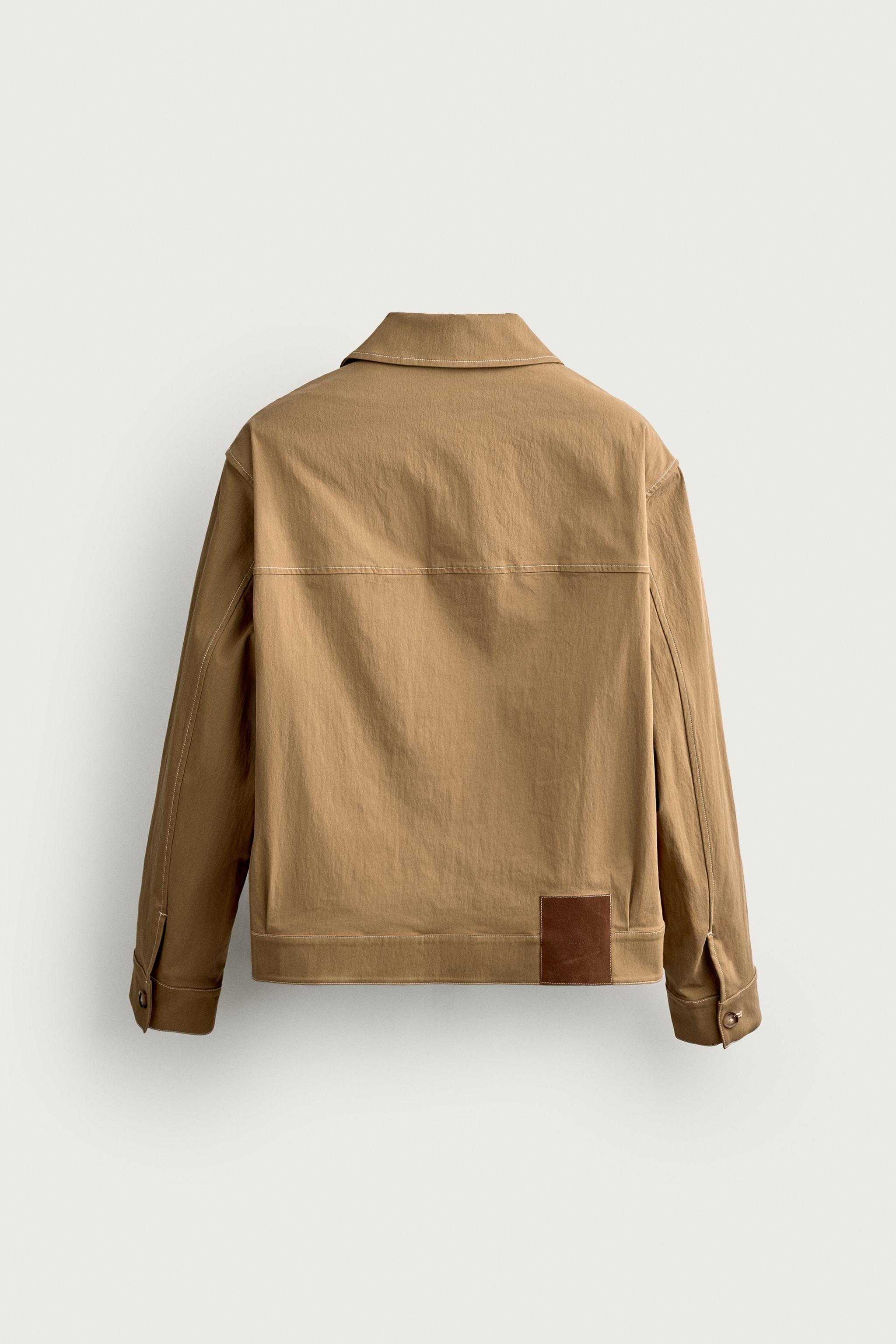 Zara CONTRAST TOPSTITCH BOXY FIT OVERSHIRT — фото 8