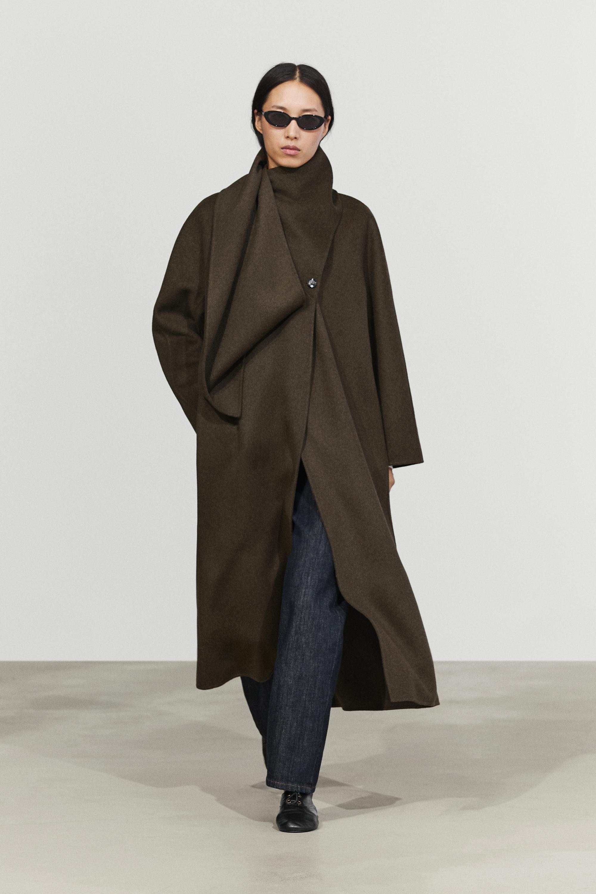 Manteau long avec écharpe
