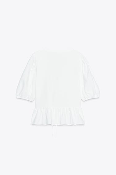 TOP BIMATIÈRE À LACETS - Blanc de Zara - Image 3