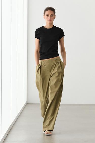 Zara 100% mercerised cotton short sleeve T-shirt - Black - Image 0