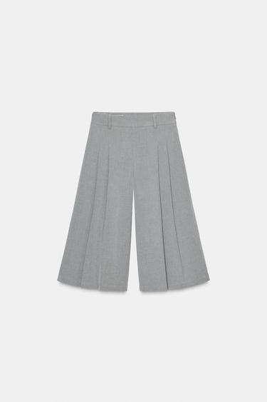 SHORT LONG À PINCES - Gris perle de Zara - Image 4