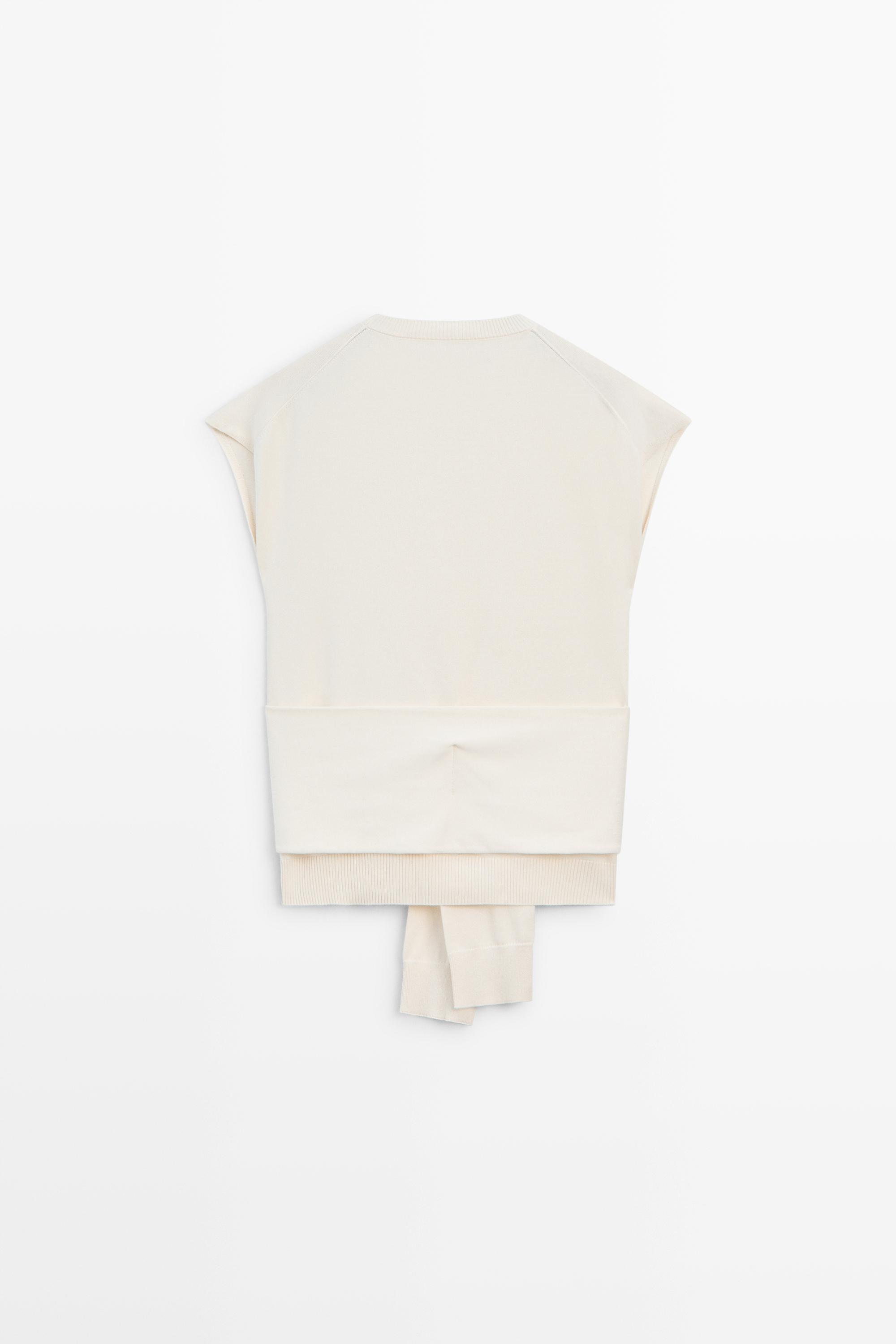 Top en maille 100 % coton avec détail noué