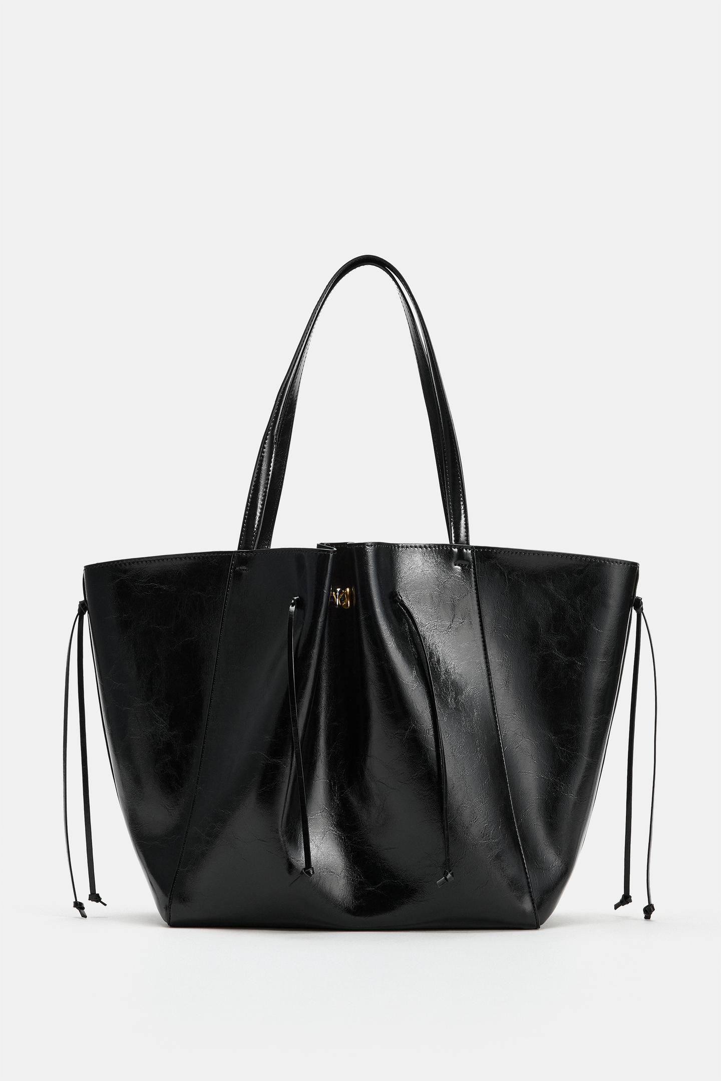 Женская сумка Zara Ruched Shopper, цвет: Чёрный — фото 2