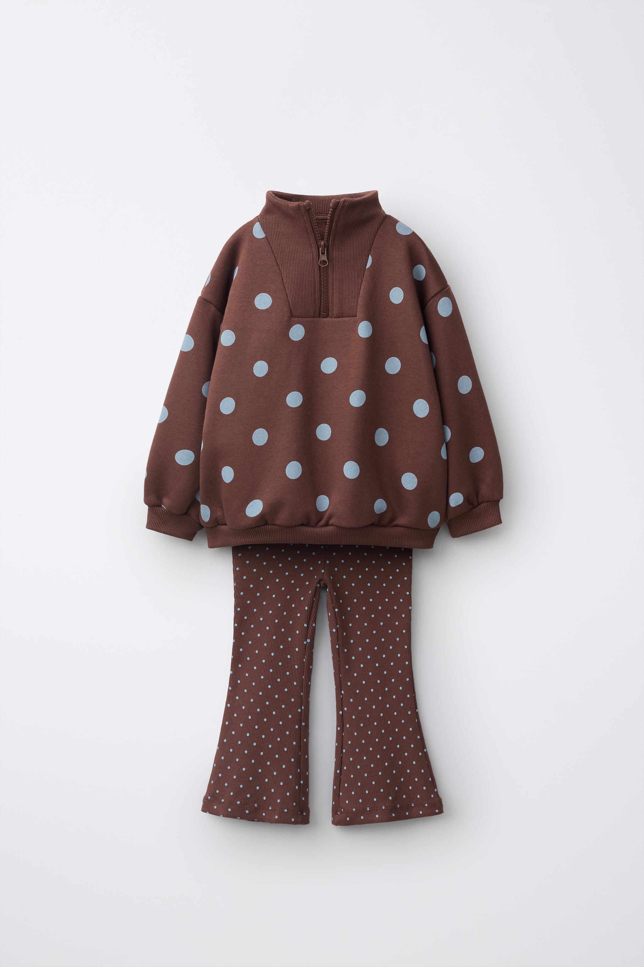 POLKA-DOT FLARE LEGGING AND SWEATSHIRT SET