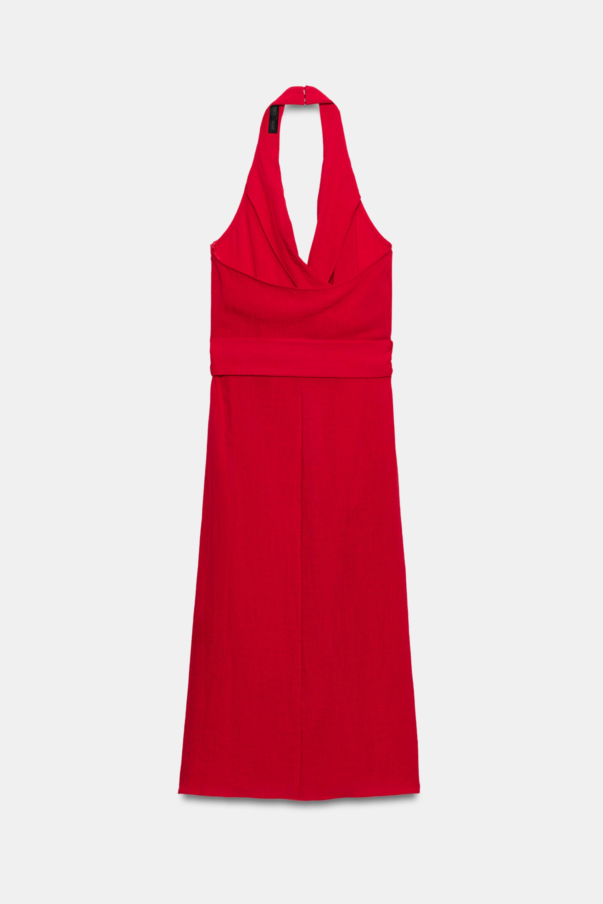 Женские платья Zara BELTED WRAP MIDI DRESS — фото 9