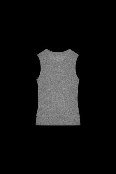 100% WOOL TOP - Grey marl by Zara