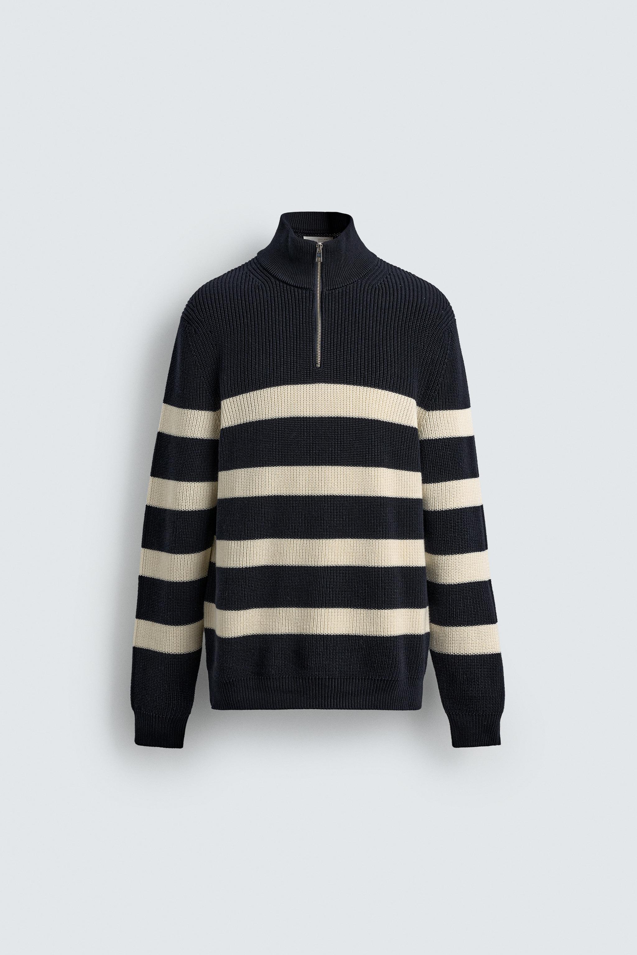 PURL KNIT QUARTER-ZIP JUMPER - Ecru | ZARA Singapore
