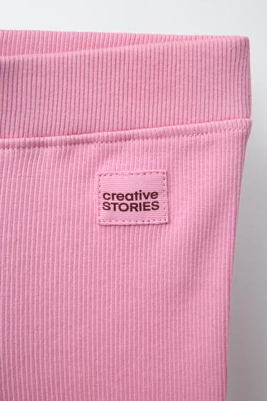 RIBBED LEGGINGS WITH LABEL - Pink by Zara - Image 2