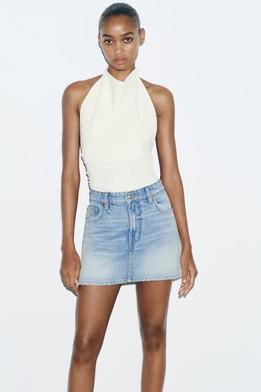 TRF DENIM SKORT - Light blue by Zara