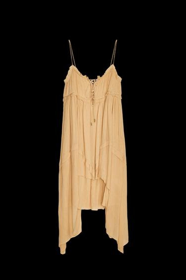 VESTIDO VOLANTES ASIMÉTRICO ZW COLLECTION - rosa claro de Zara - Imagen 0