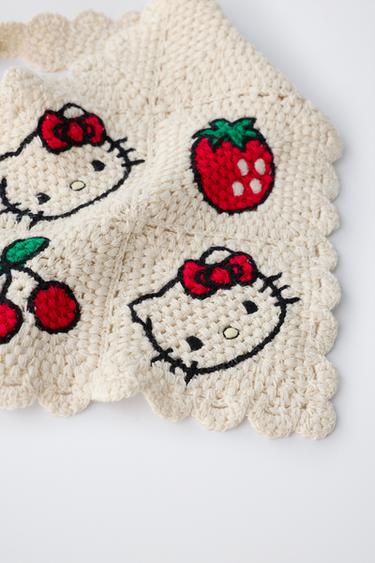 HELLO KITTY © SANRIO CROCHET KNIT BANDANA - Ecru by Zara