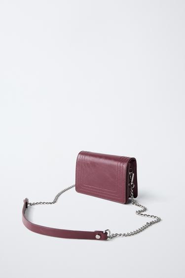 MINI SAC BANDOULIÈRE SURPIQÛRE - Grenat de Zara - Image 1