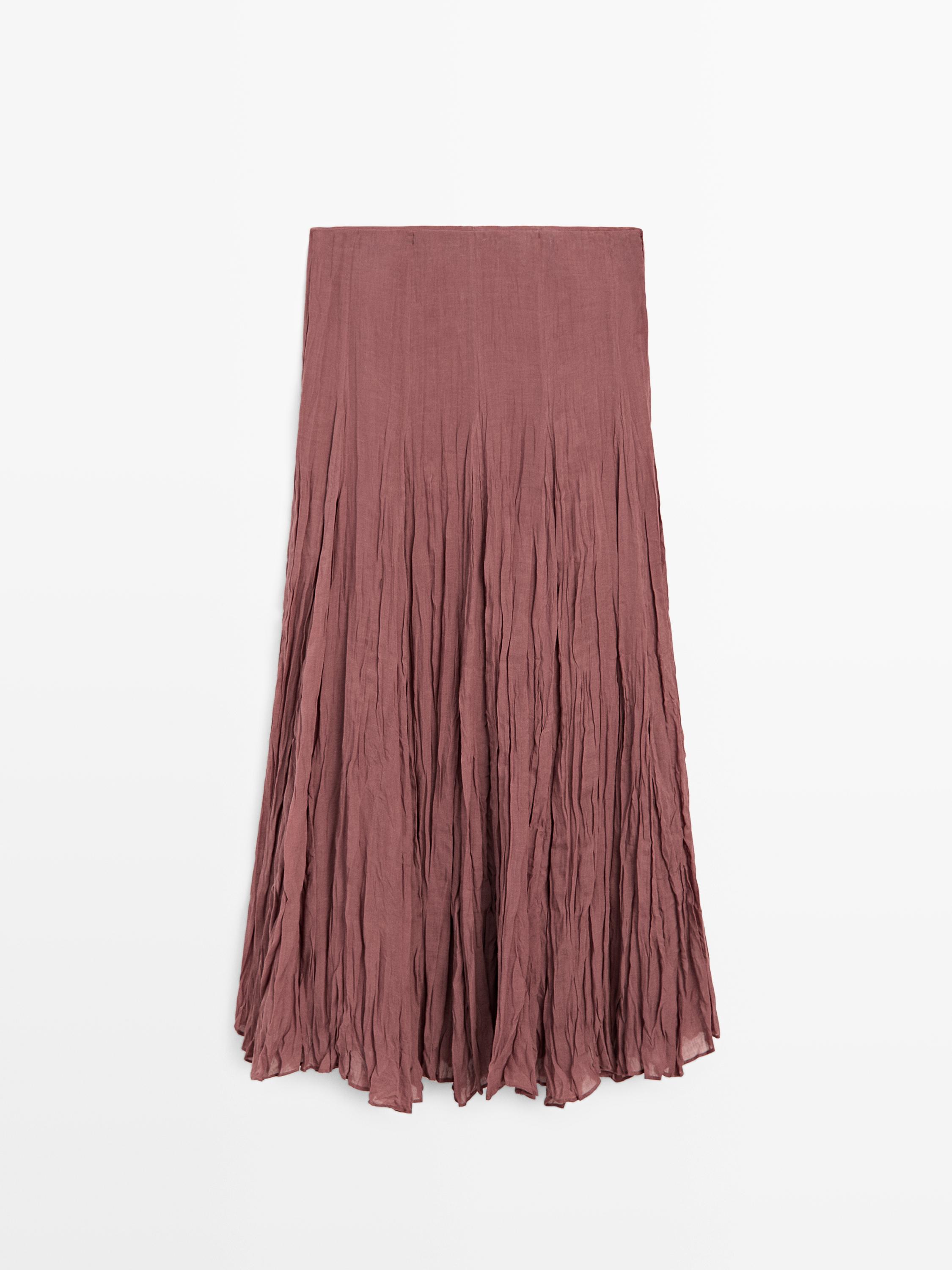 Flowing godet midi skirt