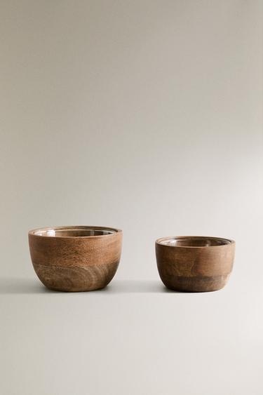 Zara GLASS AND MANGO BOWL - Light beige