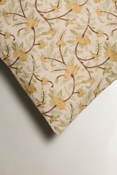 FLORAL CUSHION COVER - Yellow by Zara - Image 1