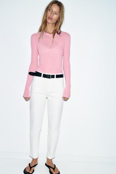 Z.01 HIGH-WAIST MOM FIT JEANS - White by Zara