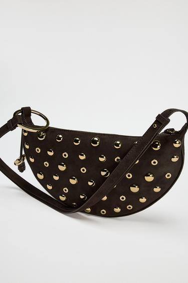 STUDDED SHOULDER BAG - Brown by Zara - Image 3