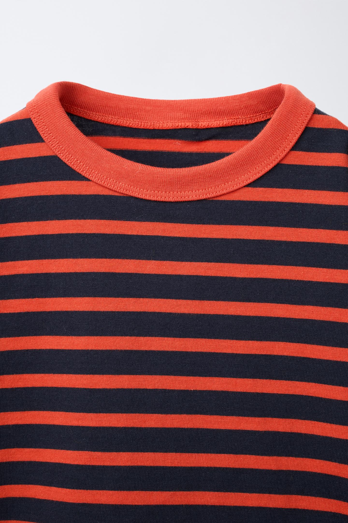 Детская футболка Zara Striped Print, цвет: Вишнёвый красный — фото 4