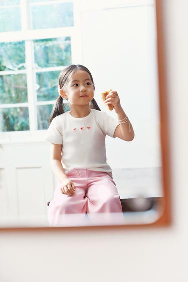 TWILL BAGGY TROUSERS WITH HEART POCKETS - Pink by Zara