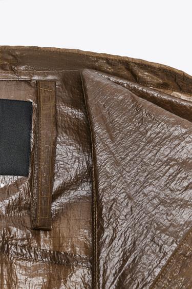 ZW COLLECTION OVERSIZE HOODED CAPE PARKA - Brown by Zara - Image 7