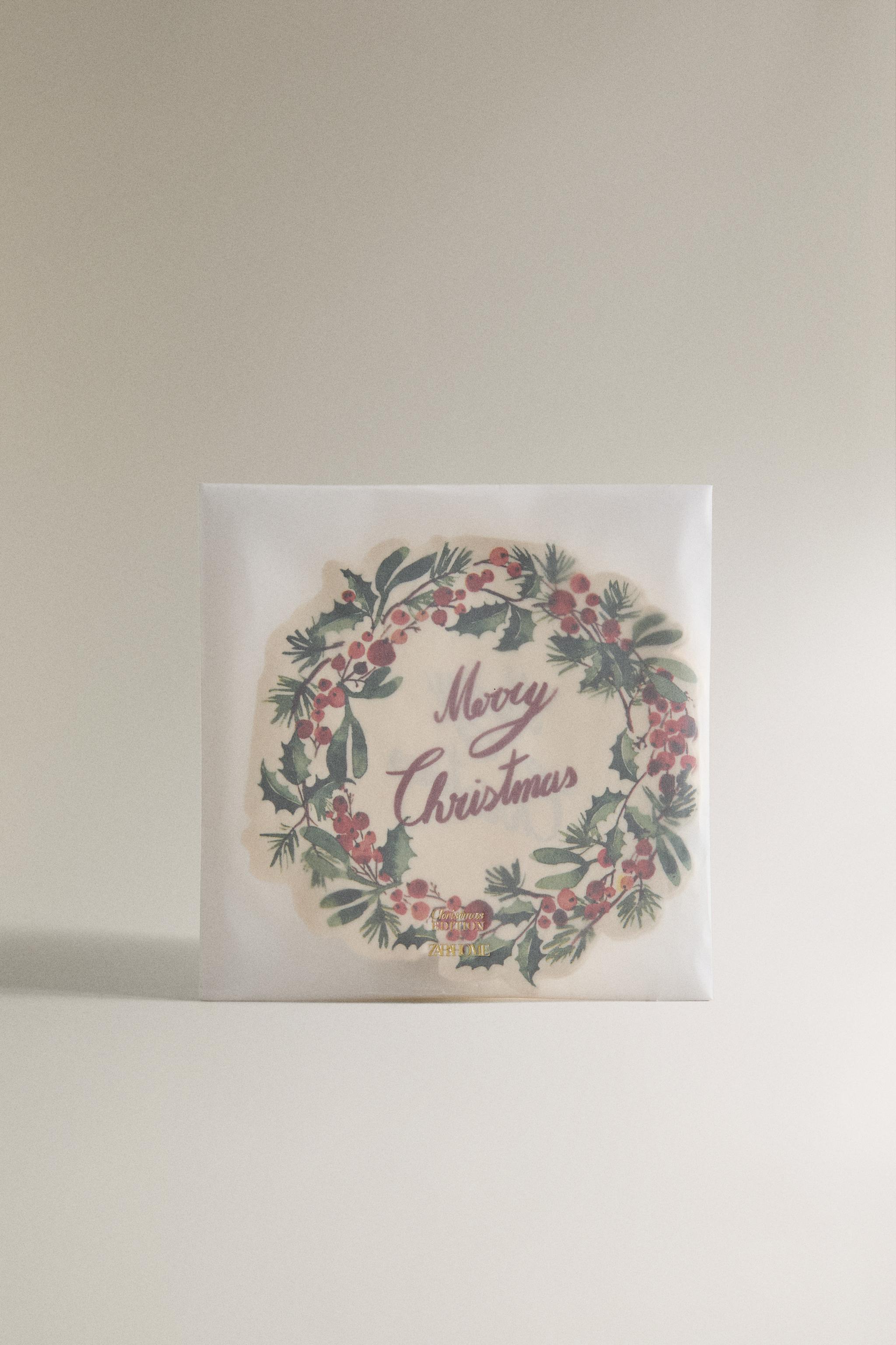 SET OF CHRISTMAS WREATH PAPER NAPKINS (SET OF 20)