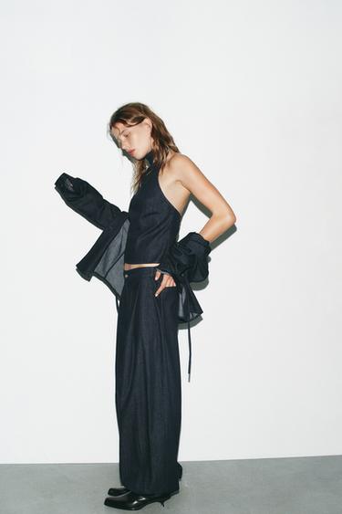 TRF DENIM HALTER TOP - Dark indigo by Zara - Image 2