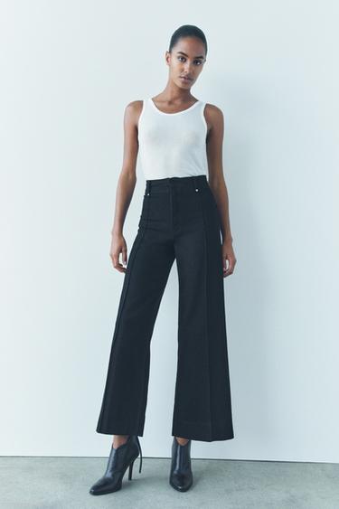 JEANS ZW COLLECTION WIDE LEG TIRO ALTO - Negro de Zara - Imagen 0