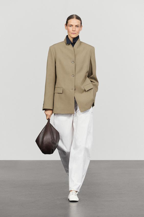 Zara Stand collar blazer - Black gold - Image 0