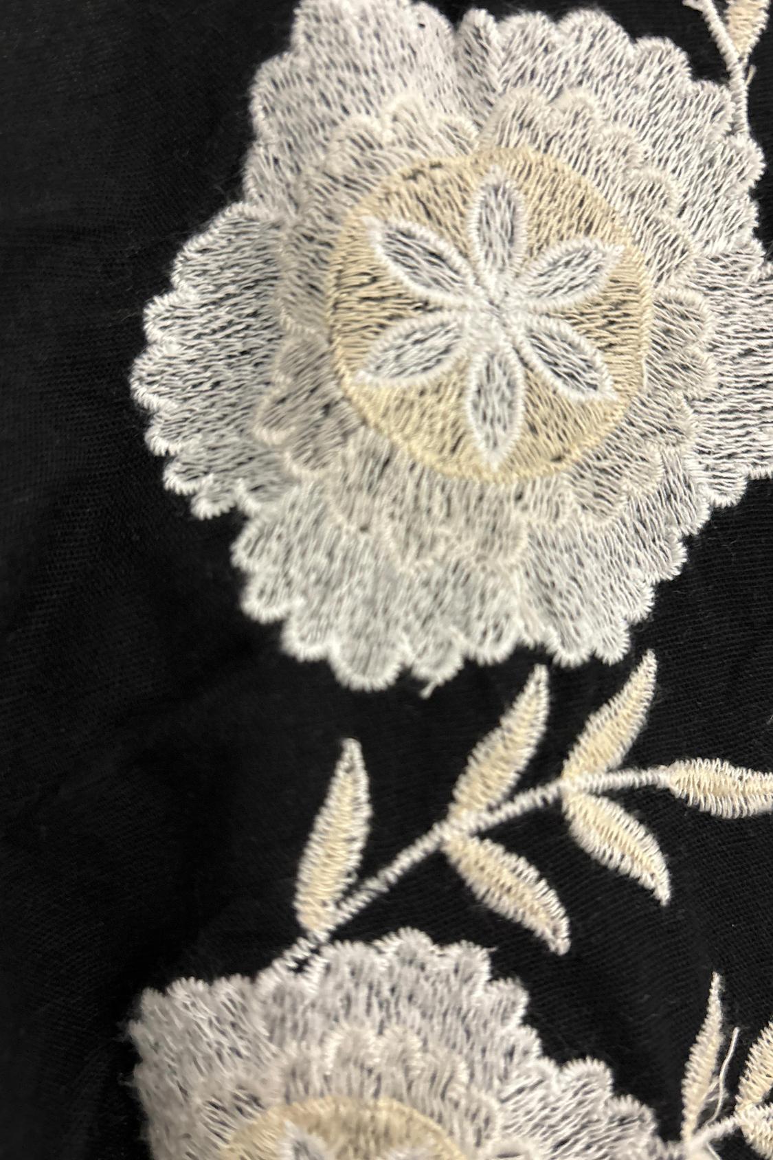 LINEN BLEND PLAYSUIT WITH EMBROIDERY - Image 2