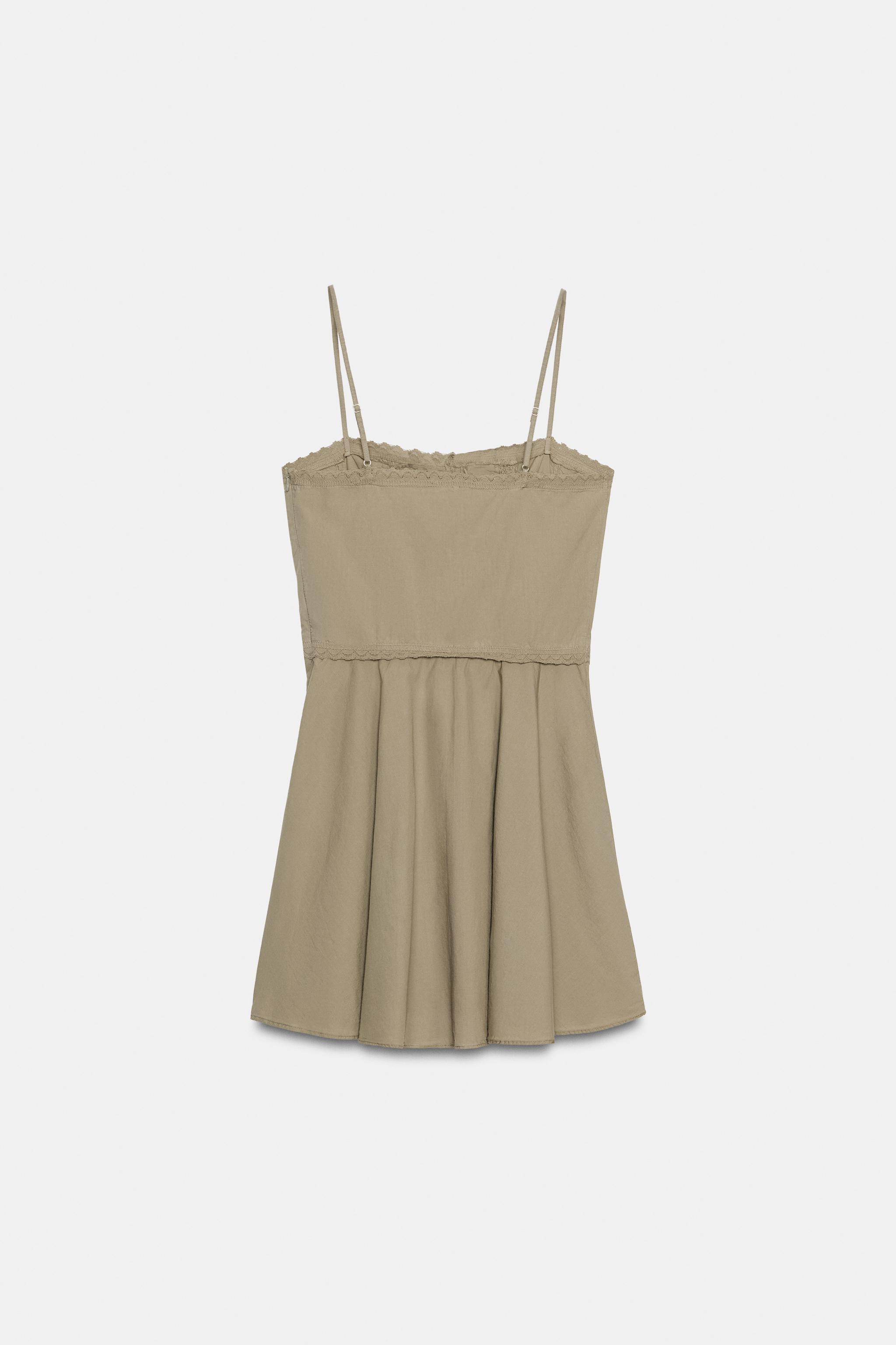 Женские платья Zara EMBROIDERED POPLIN MINI DRESS — фото 5