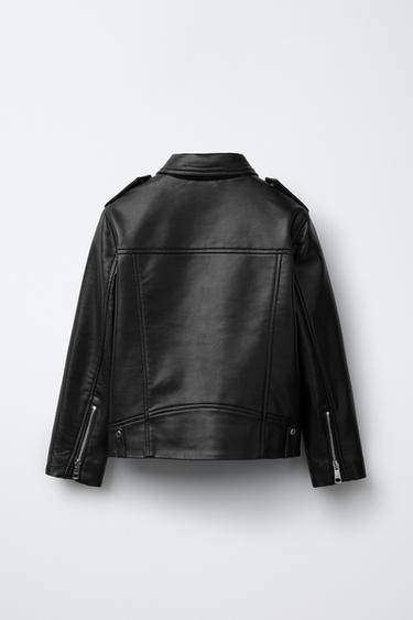 LEATHER EFFECT JACKET - Black by Zara