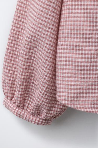 CHECK SHIRT WITH DOUBLE PETER PAN COLLAR BENSIMON ® X ZARA - Strawberry by Zara - Image 3
