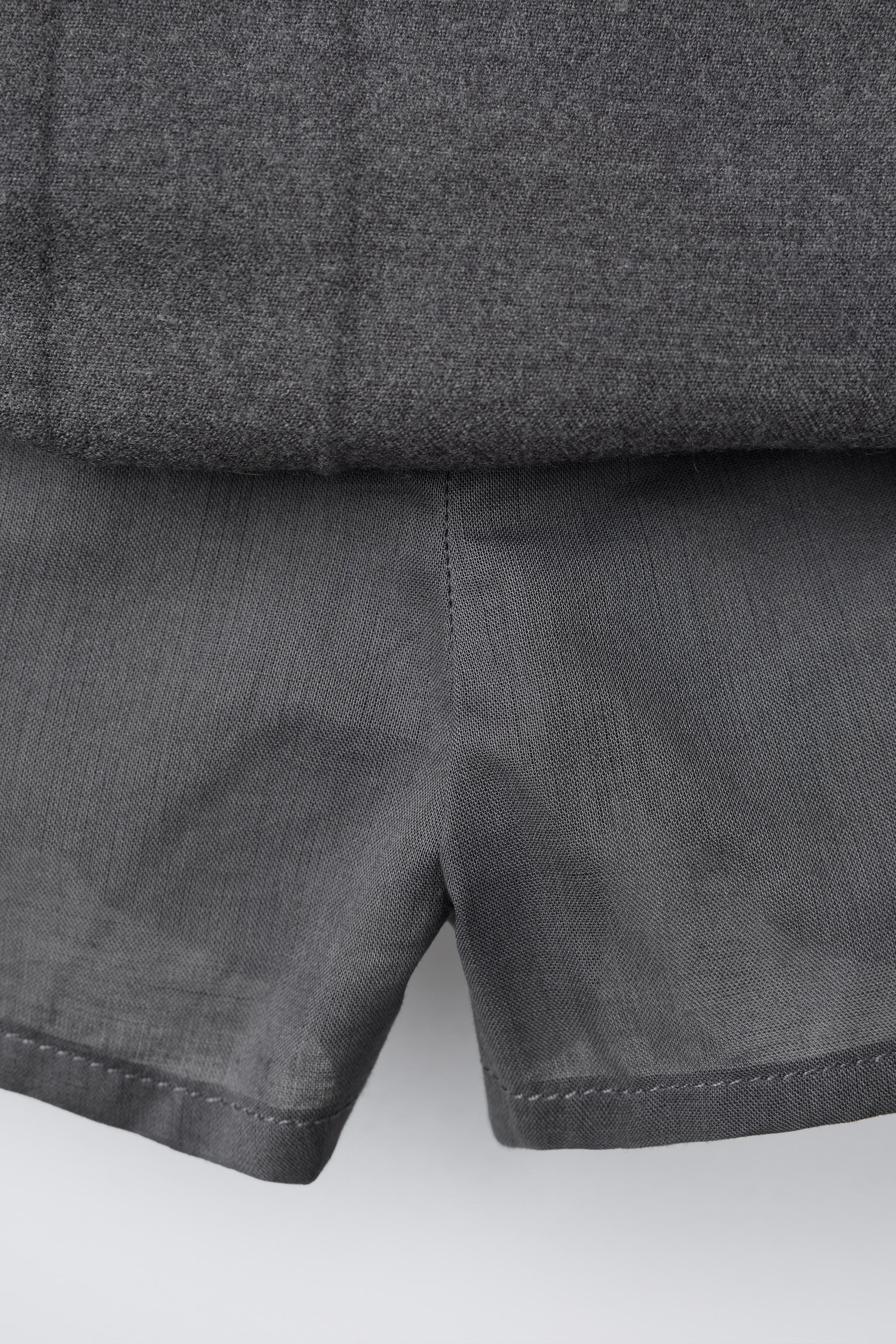 PAX00100 ♥ GREY COTTON SHORT SKIRT /追跡付 Zeco Stitched Down Box Pleat Skirt | Youngland Schoolwear